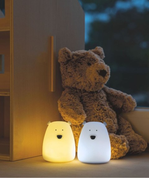 Rabbit & Friends Mini Miś – zestaw 2 lampek nocnych, biały i arktyczny błękit
