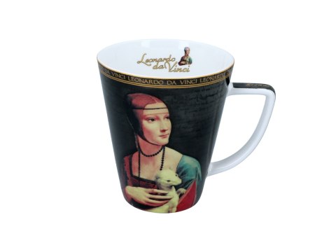 CARMANI Da Vinci – Mona Lisa i Dama z łasiczką – filiżanka ze spodkiem i kubek, 230/400 ml