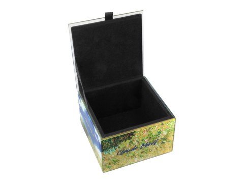 CARMANI Monet Kobieta z parasolem — szkatułka szklana 10 × 10 × 7 cm