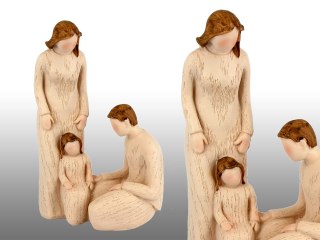 Hanipol Rodzina z dzieckiem — kremowa figurka dekoracyjna, 18 cm