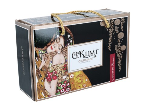 CARMANI Klimt Adela — 2 porcelanowe filiżanki espresso ze spodkami, 100 ml