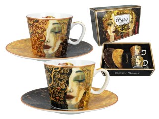 CARMANI Złote łzy – 2 filiżanki espresso ze spodkami, 100 ml
