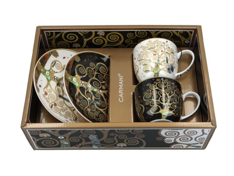 CARMANI Klimt Drzewo życia — 2 filiżanki ze spodkami, 250 ml