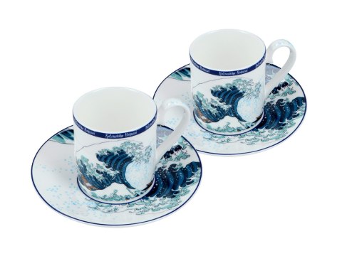 CARMANI Hokusai – Wielka fala w Kanagawie, 2 filiżanki espresso ze spodkami, 100 ml