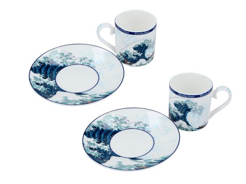 CARMANI Hokusai – Wielka fala w Kanagawie, 2 filiżanki espresso ze spodkami, 100 ml