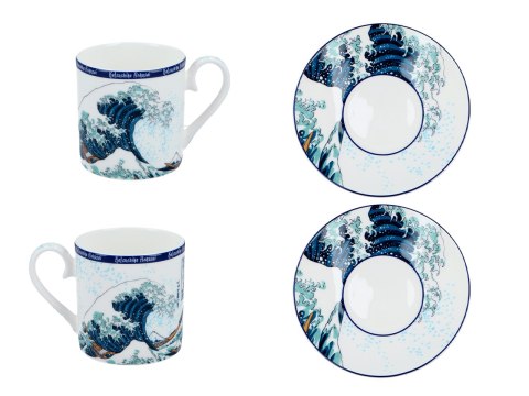 CARMANI Hokusai – Wielka fala w Kanagawie, 2 filiżanki espresso ze spodkami, 100 ml