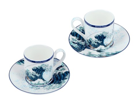 CARMANI Hokusai – Wielka fala w Kanagawie, 2 filiżanki espresso ze spodkami, 100 ml