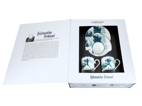 CARMANI Hokusai – Wielka fala w Kanagawie, 2 filiżanki espresso ze spodkami, 100 ml