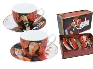 CARMANI Modigliani — Kobieta w kapeluszu i Mario Varvogli, 2 filiżanki ze spodkami, 250 ml