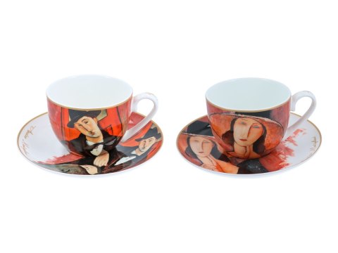 CARMANI Modigliani — Kobieta w kapeluszu i Mario Varvogli, 2 filiżanki ze spodkami, 250 ml