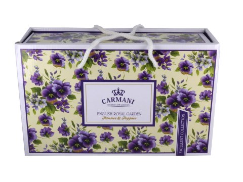 CARMANI Bratki – komplet 2 filiżanek ze spodkami, 260 ml