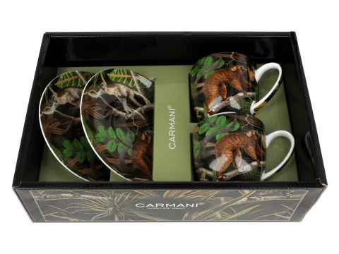 CARMANI Exotic Mood — komplet 2 filiżanek ze spodkami 220 ml, wzór 7104