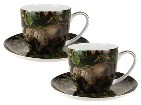 CARMANI Exotic Mood — komplet 2 filiżanek ze spodkami 220 ml, wzór 7105