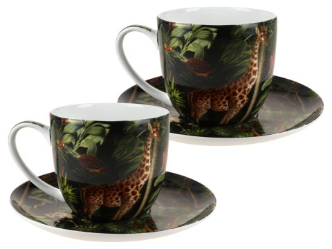 CARMANI Exotic Mood — komplet 2 filiżanek ze spodkami 220 ml, wzór 7105