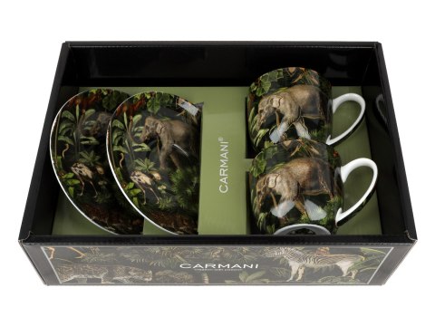 CARMANI Exotic Mood — komplet 2 filiżanek ze spodkami 220 ml, wzór 7105