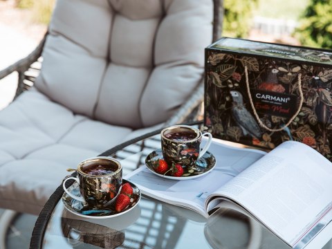 CARMANI Exotic Mood — komplet 2 filiżanek ze spodkami 220 ml, wzór 7106