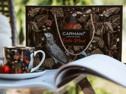 CARMANI Exotic Mood — komplet 2 filiżanek ze spodkami 220 ml, wzór 7106
