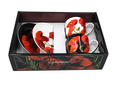 CARMANI Floral Story — komplet 2 filiżanek ze spodkami 220 ml