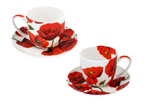 CARMANI Floral Story — komplet 2 filiżanek ze spodkami 220 ml