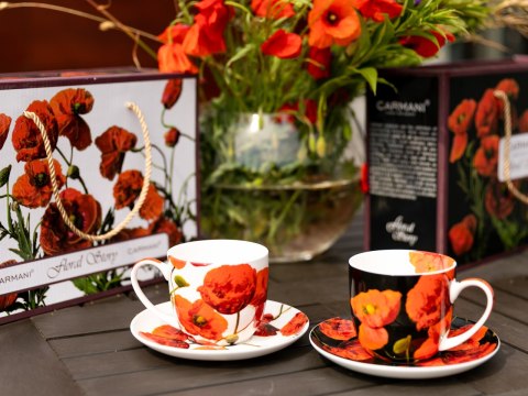 CARMANI Floral Story — komplet 2 filiżanek ze spodkami 220 ml