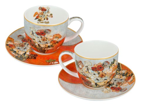 CARMANI Van Gogh – Róże i zawilce, 2 filiżanki ze spodkami, 250 ml
