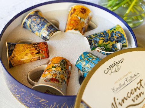 CARMANI Van Gogh — komplet 6 kubków 350 ml w pudełku prezentowym