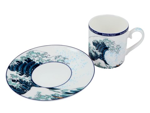 CARMANI Hokusai Wielka fala — filiżanka porcelanowa ze spodkiem 250 ml