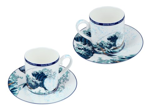 CARMANI Hokusai Wielka fala — filiżanka porcelanowa ze spodkiem 250 ml