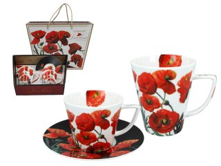 CARMANI Maki – filiżanka ze spodkiem i kubek, 230/400 ml