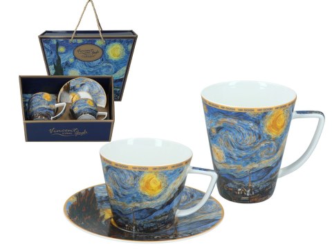 CARMANI van Gogh Gwiaździsta noc — zestaw filiżanka i kubek 230/400 ml