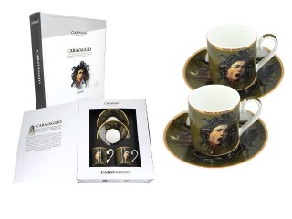 CARMANI Caravaggio Głowa Meduzy — 2 filiżanki espresso ze spodkami, 100 ml
