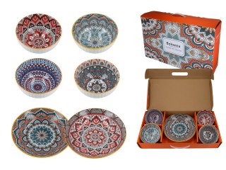 Komplet 4 miseczek i 2 talerzy — wzór 846-3215