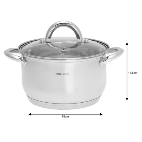 KINGHOFF KH-4448 - komplet 4 garnków z pokrywkami, 8 elementów