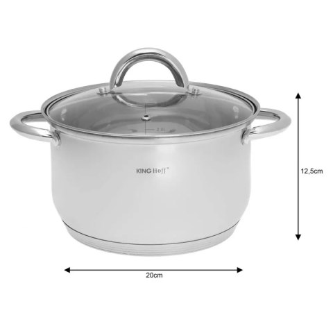 KINGHOFF KH-4448 - komplet 4 garnków z pokrywkami, 8 elementów
