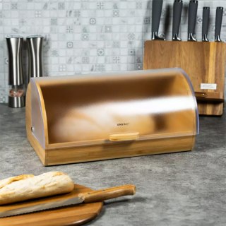 KINGHOFF KH-3216 — bambusowy chlebak z akrylową pokrywą