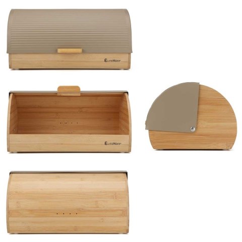 Chlebak E-6083 - bambus i stal, kolor owsiany