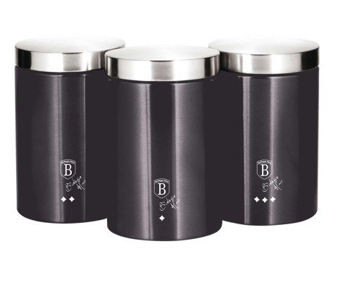 Berlinger Haus BH-6732 CARBON PRO — chlebak z 3 pojemnikami kuchennymi