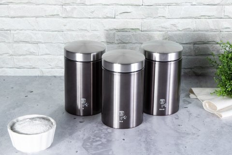 Berlinger Haus BH-6732 CARBON PRO — chlebak z 3 pojemnikami kuchennymi
