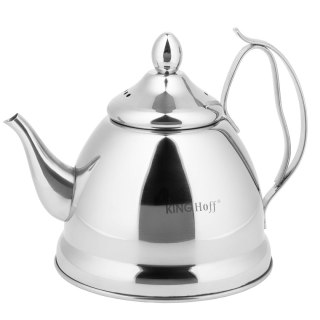 KINGHOFF KH-3761 — stalowy czajniczek do herbaty z filtrem, 1 l