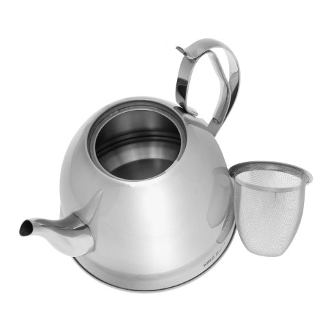 KINGHOFF KH-3761 — stalowy czajniczek do herbaty z filtrem, 1 l