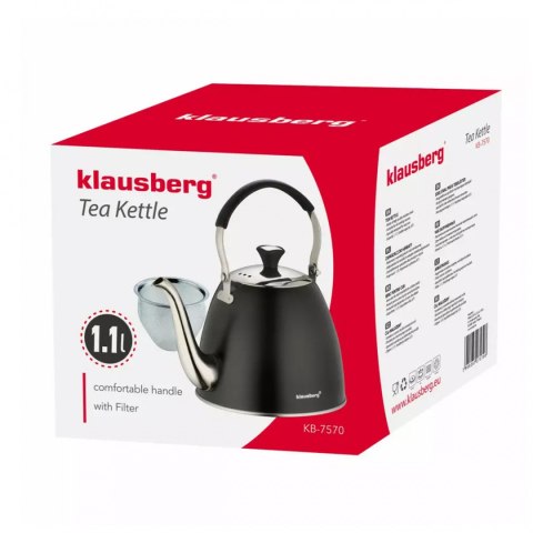 KLAUSBERG KB-7570 - stalowy czajnik z sitkiem, 1,1 l