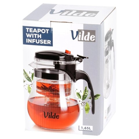 Vilde 259418 - dzbanek szklany z zaparzaczem spustowym, 1,65 l