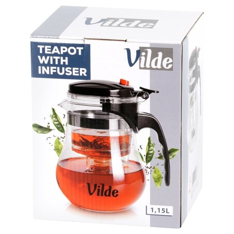 VILDE 259417 - szklany dzbanek z zaparzaczem spustowym, 1150 ml