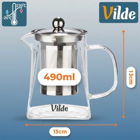 VILDE 259411 - szklany dzbanek z wyjmowanym zaparzaczem, 490 ml