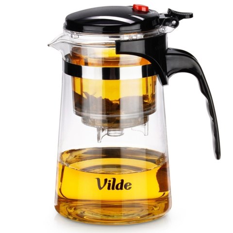VILDE 259415 - szklany dzbanek z zaparzaczem spustowym, 680 ml