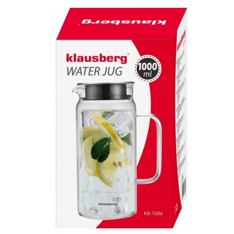 Klausberg KB-7686 - dzbanek szklany do wody i napojów 1 l