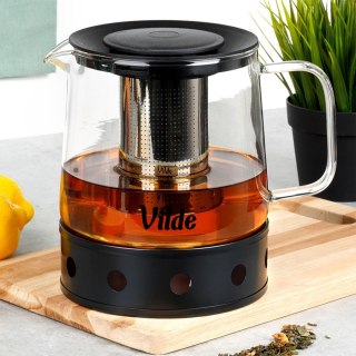 Vilde 259724 - dzbanek szklany 1,5 l z zaparzaczem i podgrzewaczem