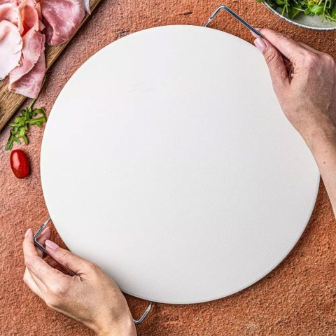 KLAUSBERG KB-7788 — kamień do pieczenia i serwowania pizzy 33 cm ze stojakiem
