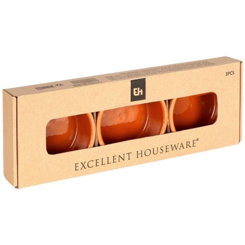 Komplet 3 kamionkowych miseczek do zapiekania i serwowania, 200 ml