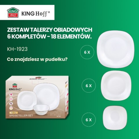 KINGHOFF TOPAZ KH-1923 - serwis obiadowy dla 6 osób, 18 elementów